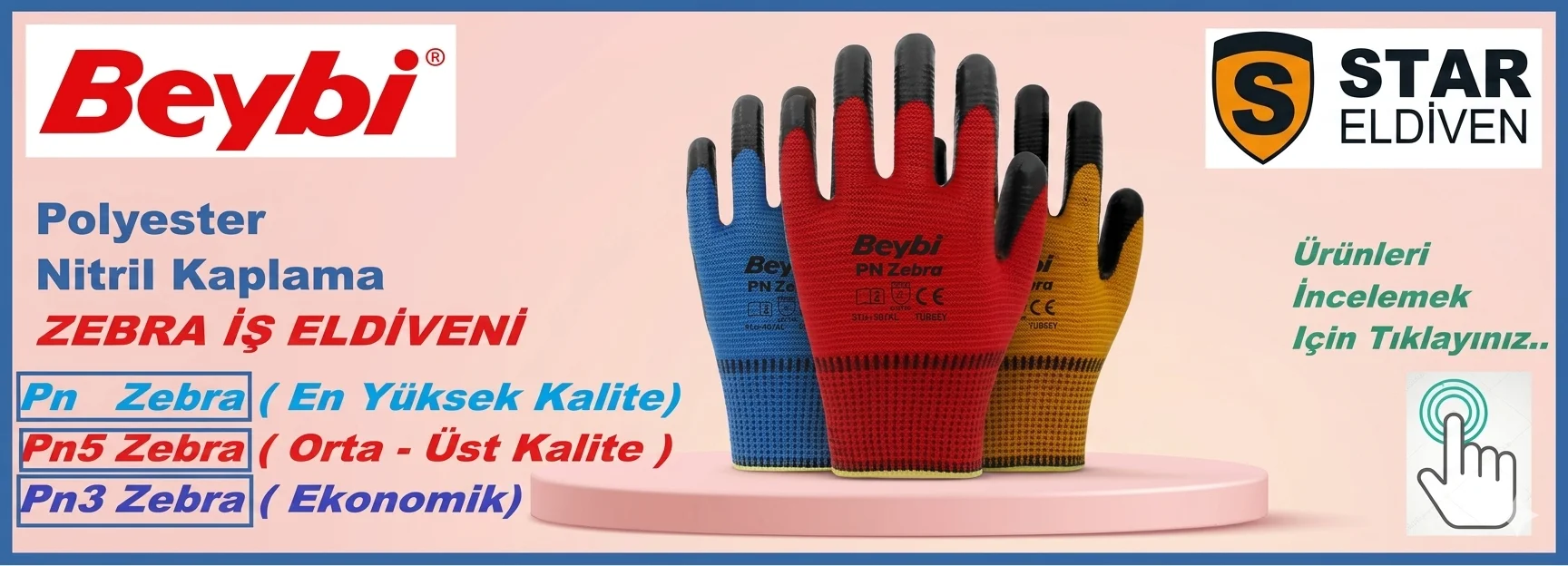 Beybi Zebra nitril eldiven