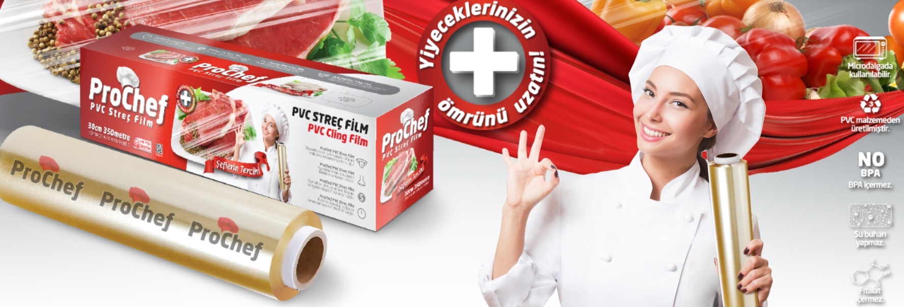 Prochef Gıda Streç, Prochef Endüstriyel Streç, Prochef Gıda Streci, ProChef Pvc Streç