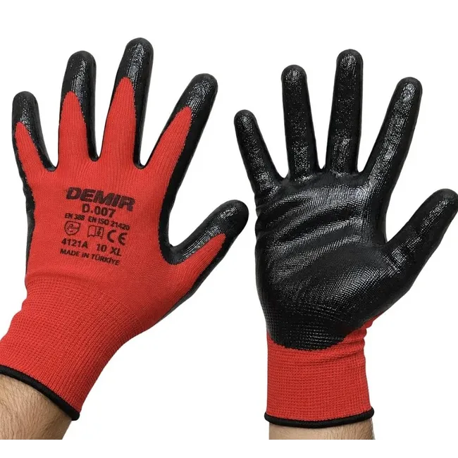 Nitril Eldiven Kırmızı Siyah 007