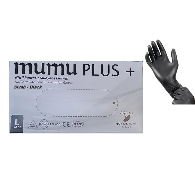 Mumu Siyah Nitril Eldiven