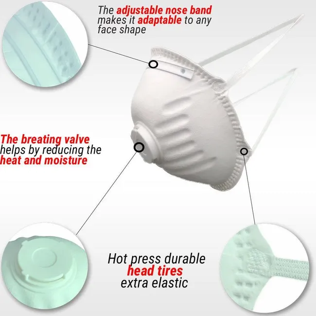 Teo Toz Maskesi Ffp2 Ventilli - Konik Tip