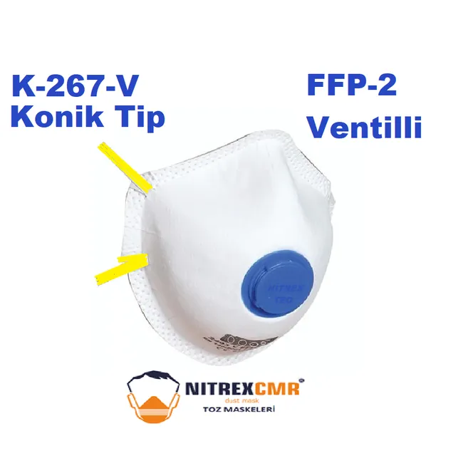 Toz Maskesi Ffp2 Ventilli - Konik Tip