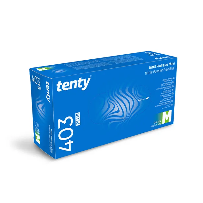 Tenty 403 Mavi Nitril Eldiven Pudrasız