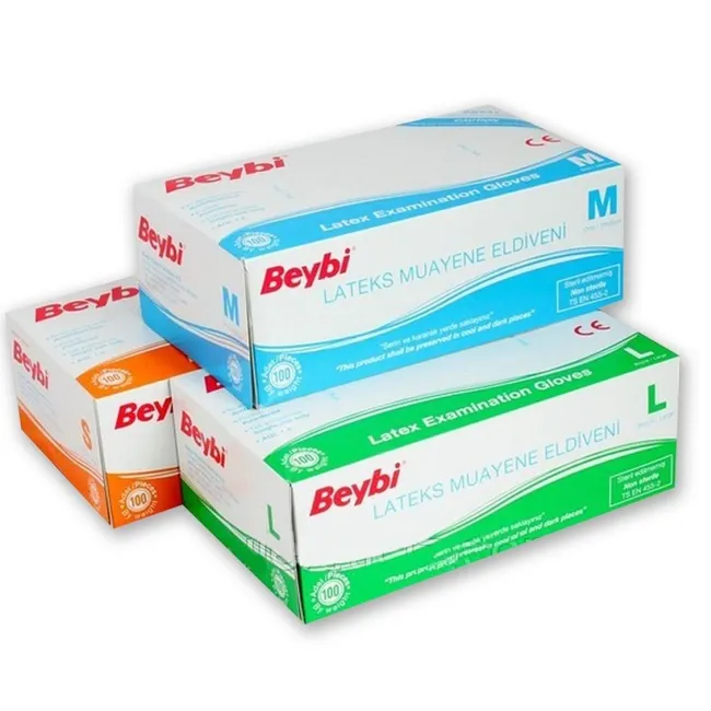 Beybi Latex Muayene Eldiveni Pudralı