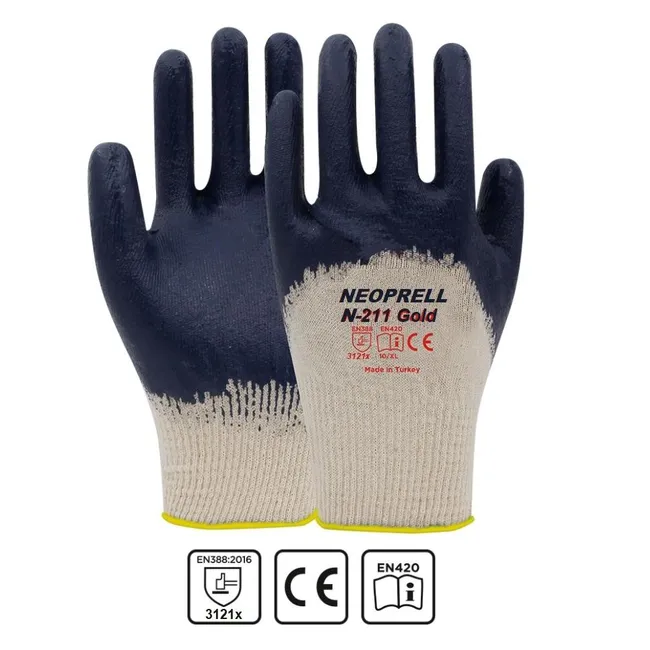 Nitril Eldiven Örgü Gold Lacivert N-211