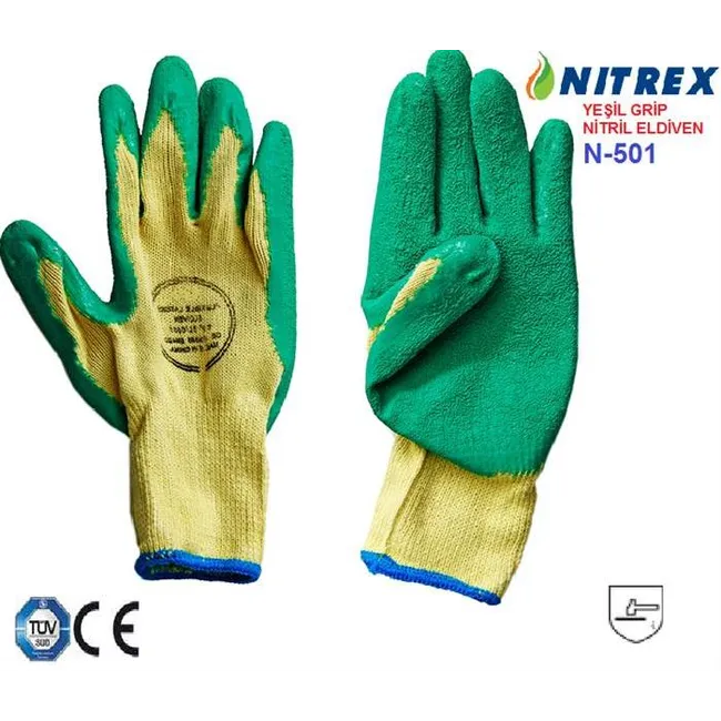 Nitril Eldiven - İthal Grip Yeşil N-501