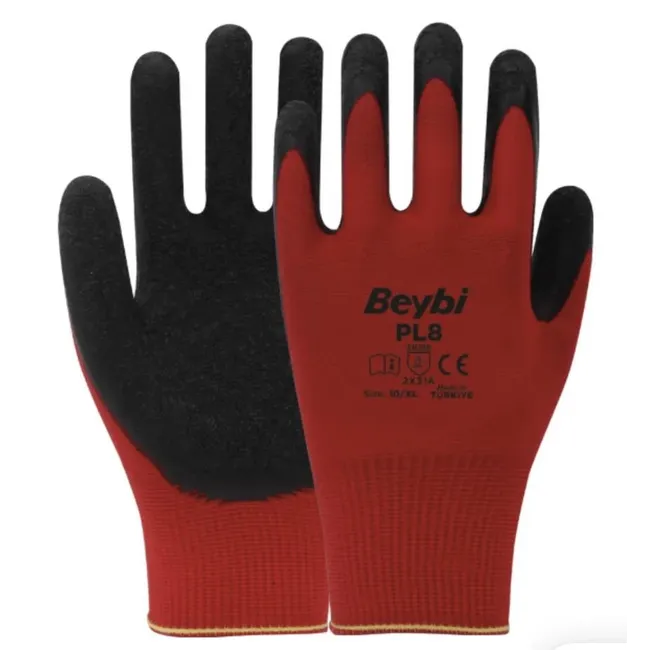 Beybi Pl-8 Polyester Örme Lateks Eldiven