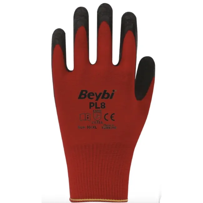 Beybi Pl-8 Polyester Örme Lateks Eldiven