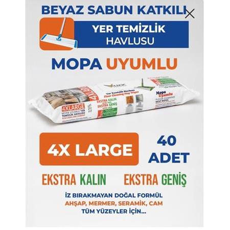 Yer Temizlik Havlusu Mop Uyumlu 4xl 40 Yaprak