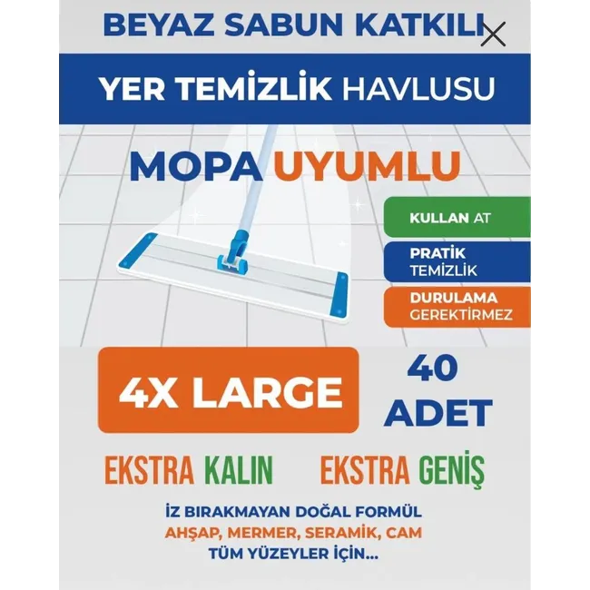 Nitrex Mopa Uyumlu Yer Temizlik Havlusu 4xl 40 Yaprak