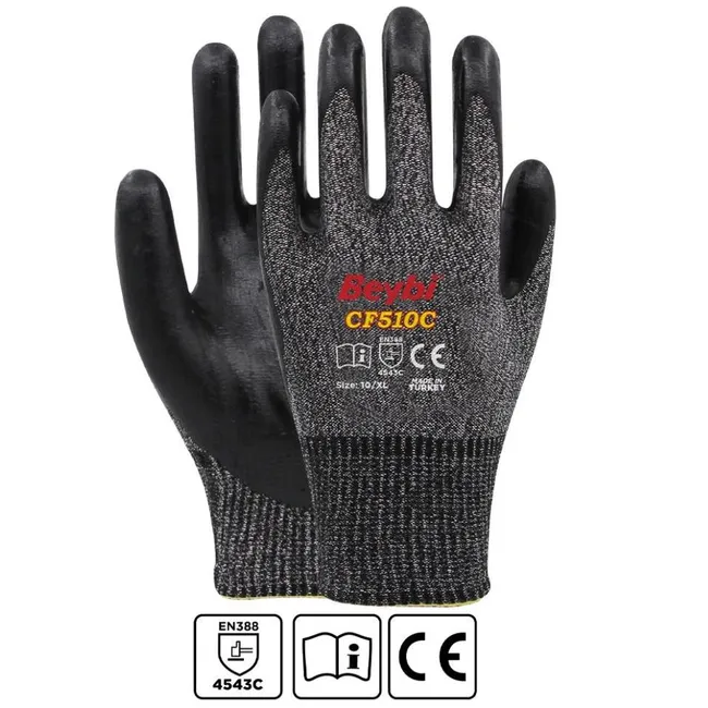 Beybi CF510C Köpük Nitril Kaplı Kesilmeye Dirençli Eldiven