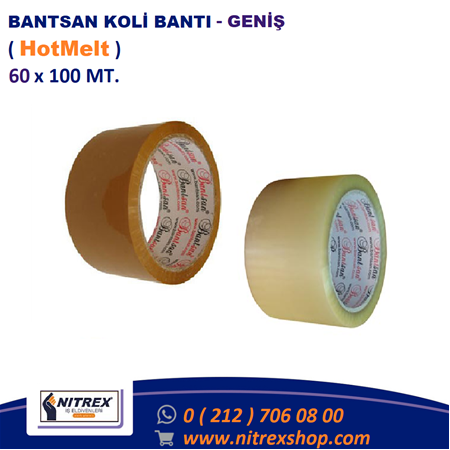BANTSAN KOLİ BANTI HOTMELT - ŞEFFAF & TABA  60 x 100 MT