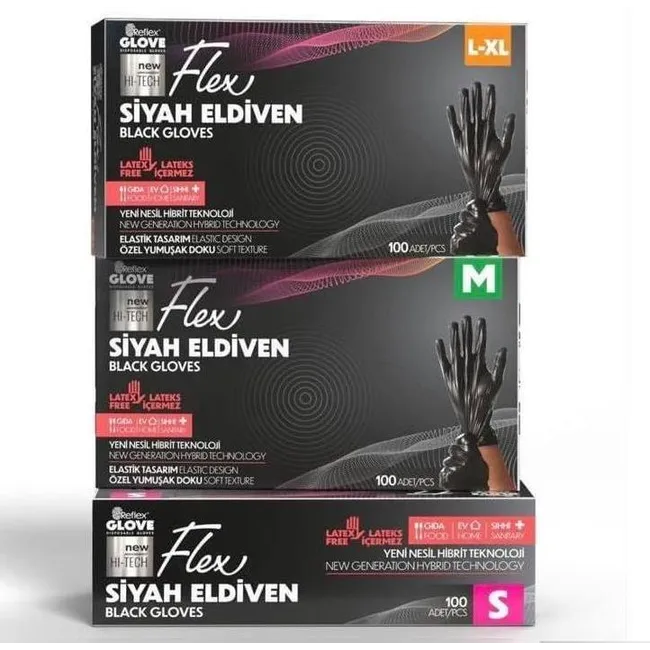 Flex Tpe Hibrit Eldiven Siyah
