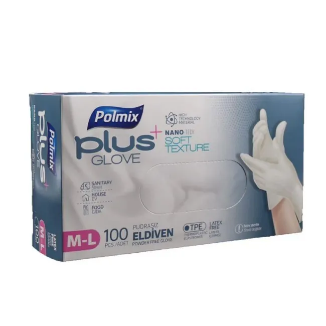 Polmix Med Plus Tpe Eldiven Şeffaf